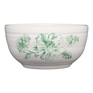 Botanical Floral Jade Bistro Coupe 5 1/2 Inch Cereal Bowl 22 OZ