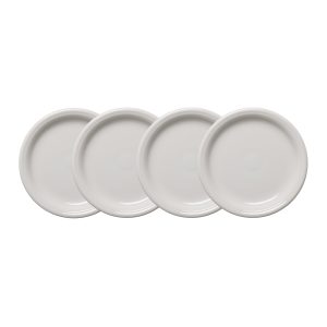 White Bistro Coupe 7 1/4 Inch Salad Plate. Set of 4