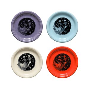 Skeleton Duet Mixed Colors Set of 4 Bistro Coupe 7 1/4-Inch Salad Plate