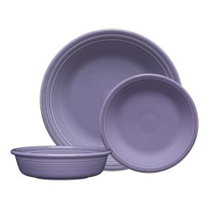 Lavender Classic Rim 3-Piece Dinnerware Set. Service for 1