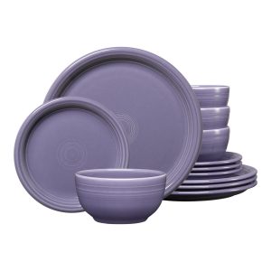 Lavender Bistro Coupe 12-Piece Dinnerware Set. Service for 4