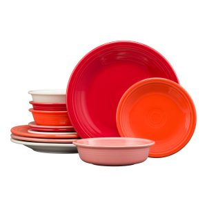 Mixed Sunset Horizon Classic Rim 12-Piece Dinnerware Set. Service for 4