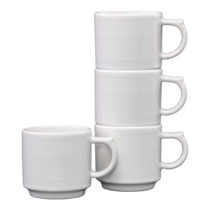 White 16 OZ Set of 4 Stackable Mug Set