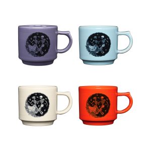Skeleton Duet Mixed Colors Set of 16oz 4 Stacking Mugs