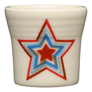 Americana Scarlet Faceted Star 1 1/2. OZ Ceramic Shot Glass