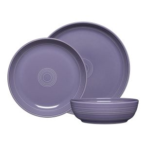 Lavender Coupe Bowl 3-Piece Dinnerware Set. Service for 1
