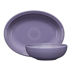 Lavender 2-Piece Serve Set 11 5/8 Inch Oval Platter & 38 OZ Bistro Bowl
