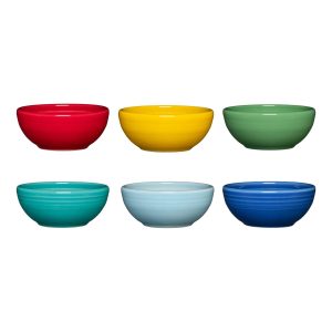Mixed Vibrant 3 3/4-Inch Mixed Color 5OZ Mini Bowls. Set of 6