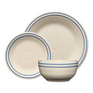 Americana Lapis Band Classic Bistro 3-Piece Dinnerware Set. Service For 1