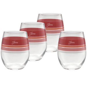 Sunset Horizon 15 oz. Edgeline Stemless Wine Glass Mixed – Set of 4