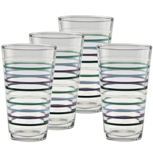 16 oz. Fiesta Lavender Bloom Thin Stripe Cooler Glass - Set of 4