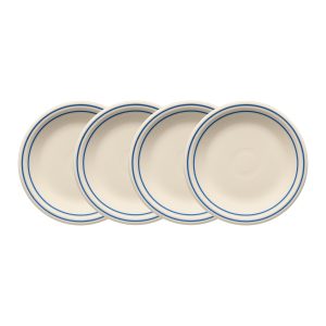 Americana Lapis Band Set of 4 Classic Rim 7 1/4-Inch Salad Plates