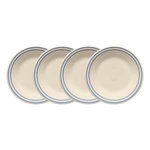 Americana Lapis Band Set of 4 Classic Rim 9 Inch Luncheon Plate