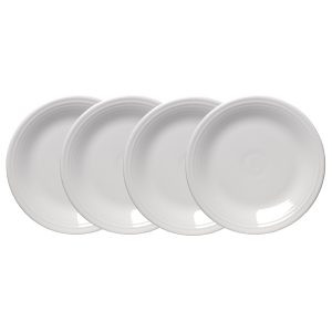White Classic Rim 10 1/2 Inch Dinner Plate. Set of 4