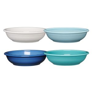 Mixed Coastal Blues Classic Rim 8 3/8-Inch 34OZ Pasta Bowls. Set of 4