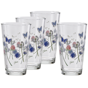 Retired Breezy Floral 16 oz. Cooler Glass - Set of 4