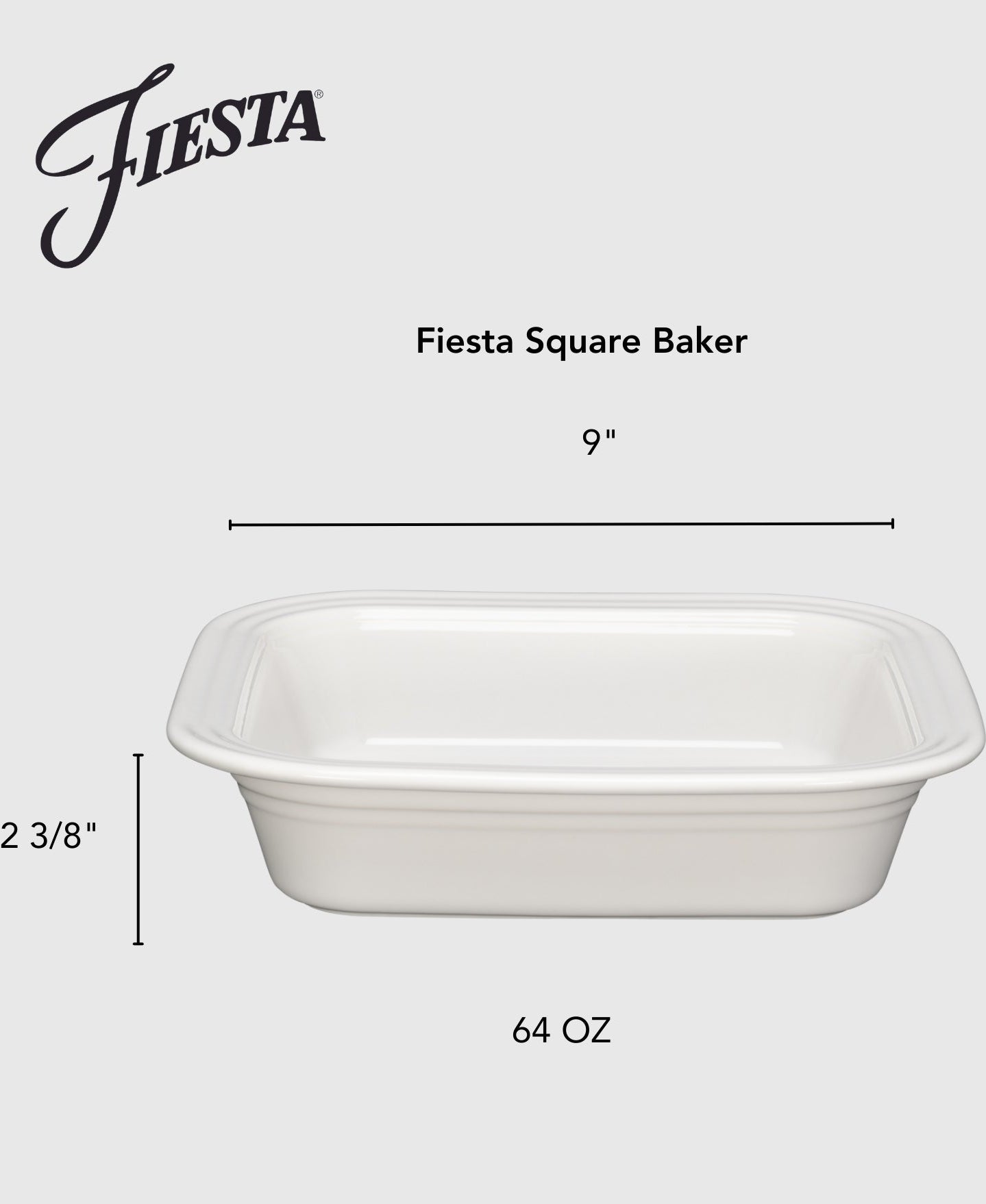 Fiesta Square 9x9 Inch Baker 2 Quart - Image 5