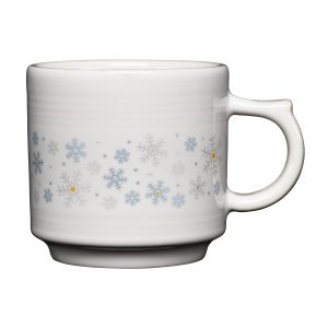 White Snowflakes 16oz Stackable Mug