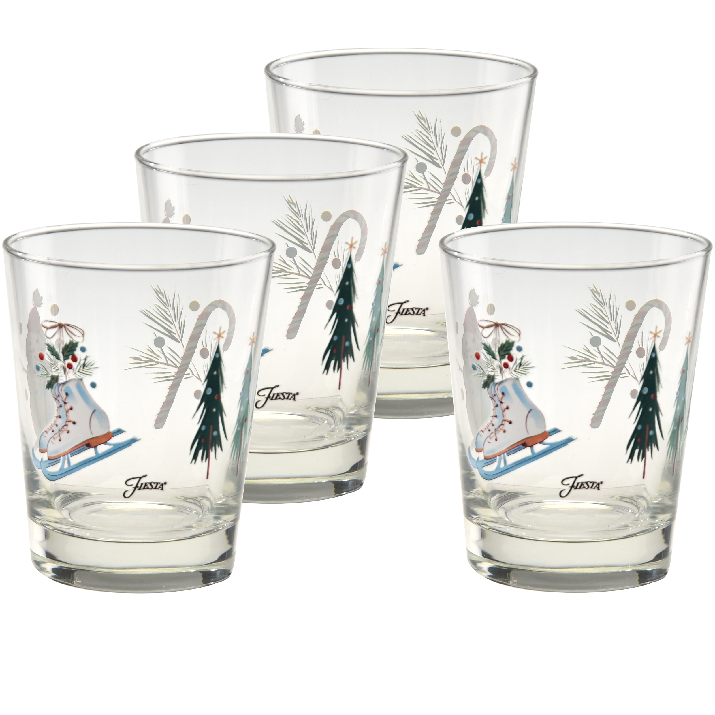 Fiesta Jolly Christmas 15 oz. Tapered Double Old Fashion - Set of 4