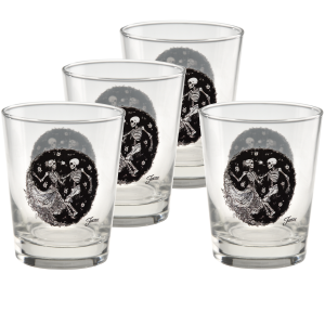 Fiesta Skeleton Duet 15 oz. Tapered Double Old Fashion - Set of 4