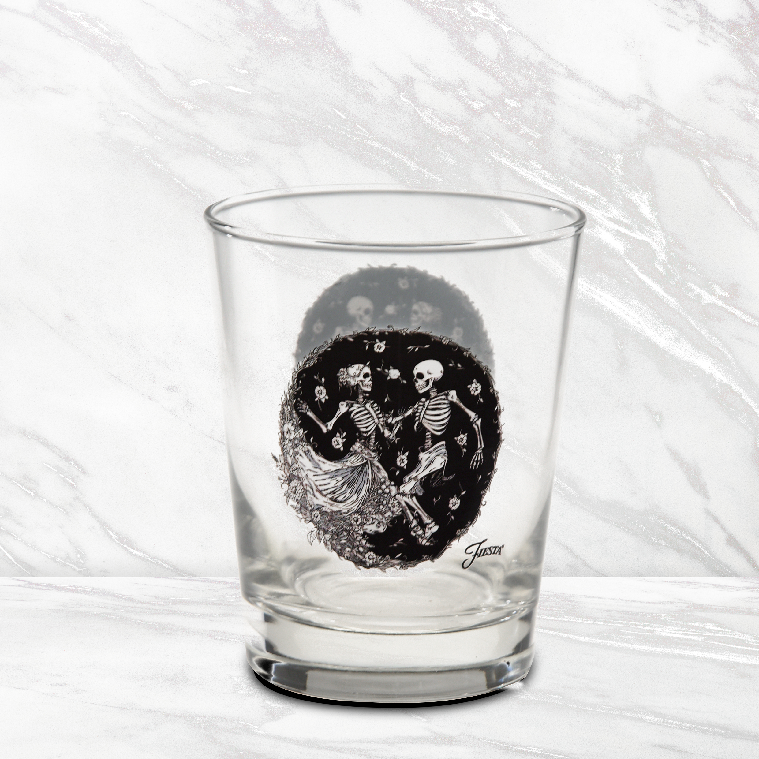 Fiesta Skeleton Duet 15 oz. Tapered Double Old Fashion - Set of 4 - Image 2