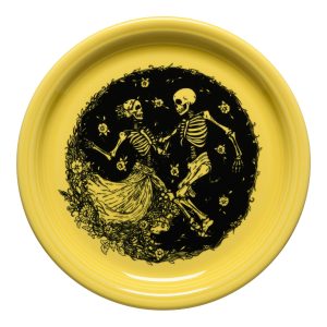 Retired Skeleton Duet Sunflower Bistro Coupe 9 Inch Luncheon Plate